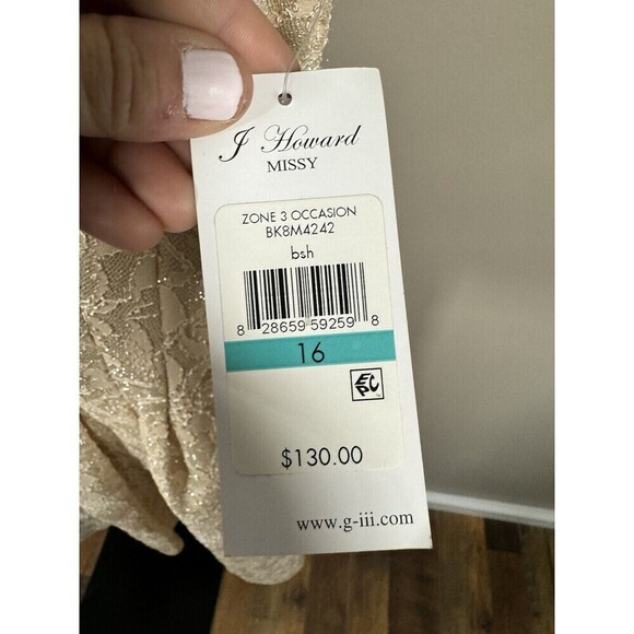 J Howard Cream White SZ 16 Cotton Blend Pleated Dress NWT - Picture 3 of 9